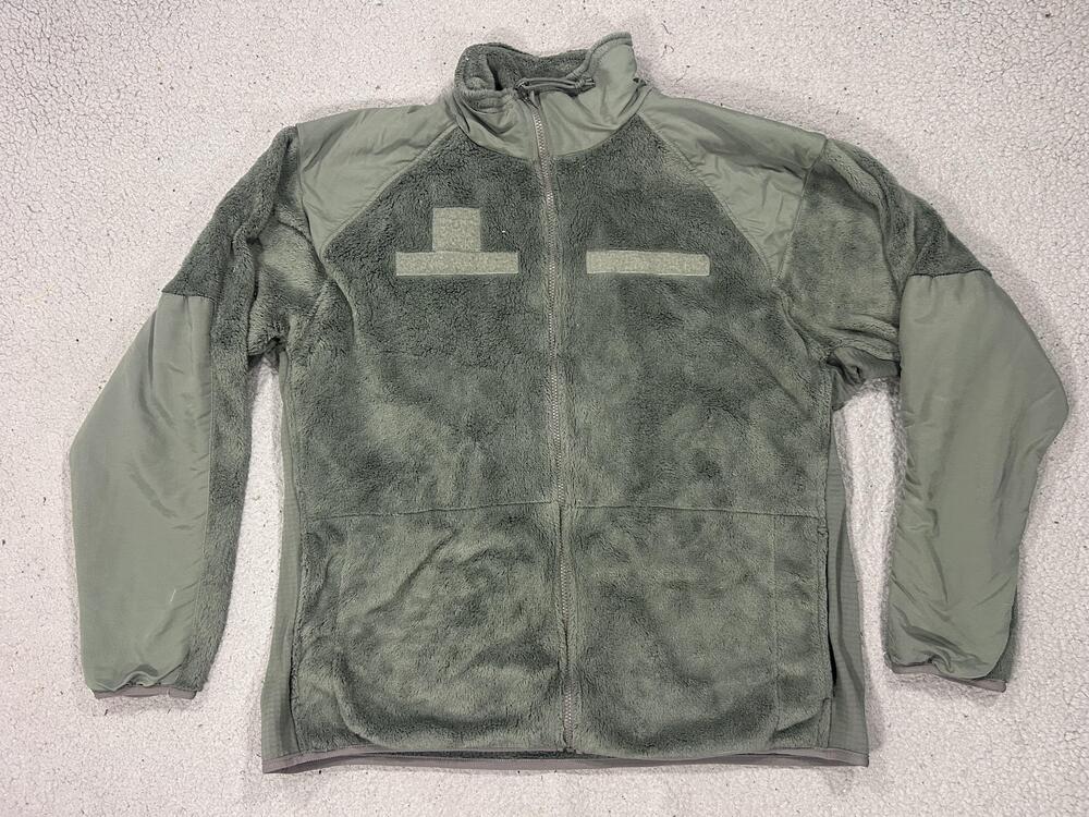 Polartec Fleece Jacket Men Large Long Green Liner Tactical Cold Weather USA Army